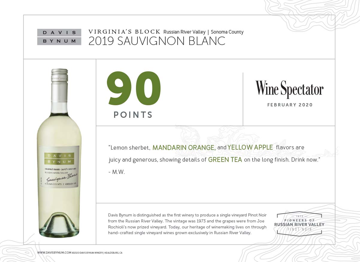 2019 Virginia's Block Sauvignon Blanc 90 Points - Wine Spectator Thumbnail