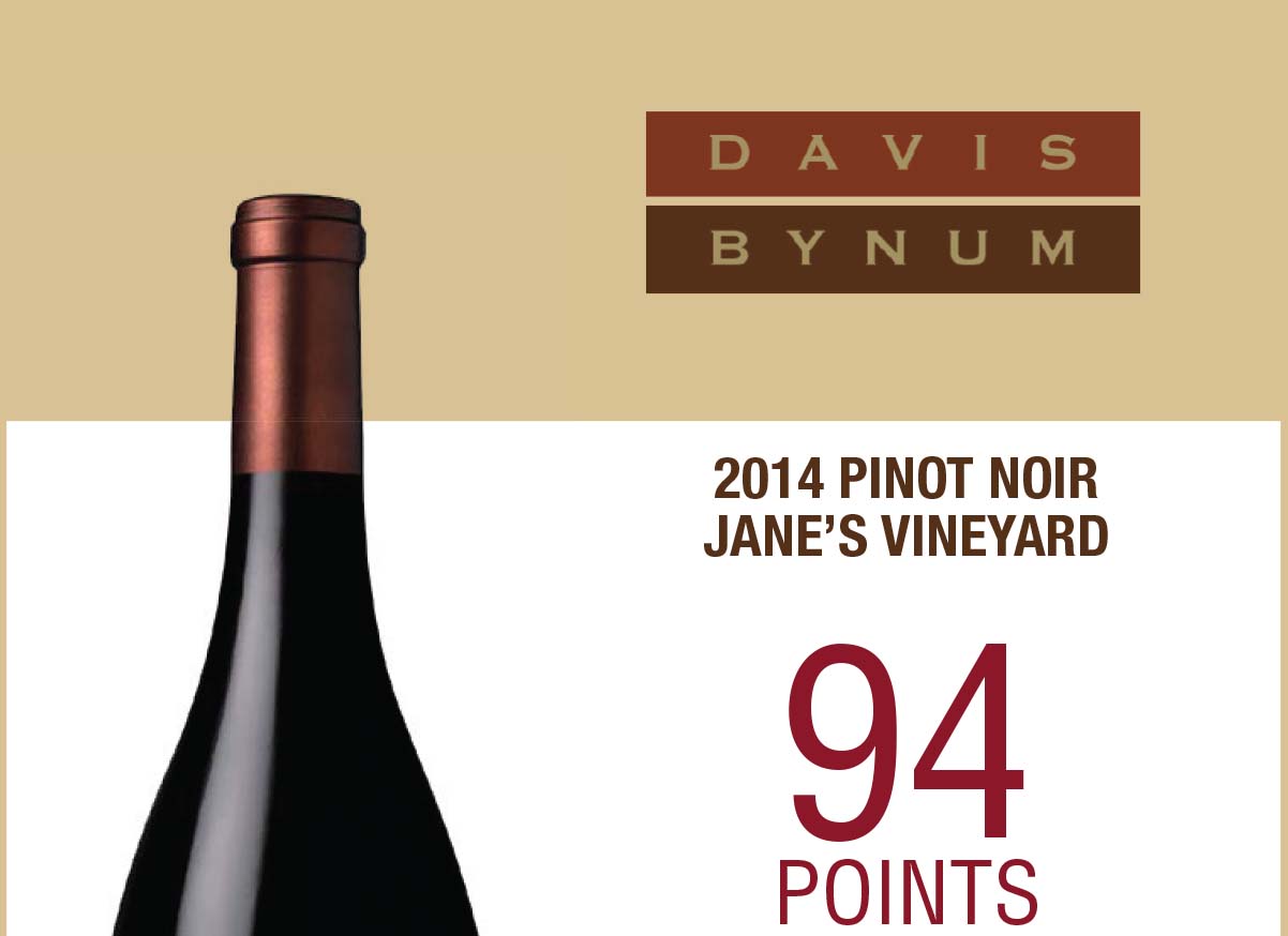 2014 Jane's Vineyard Pinot Noir 94 Points, Double Gold - Toast of the Coast Thumbnail