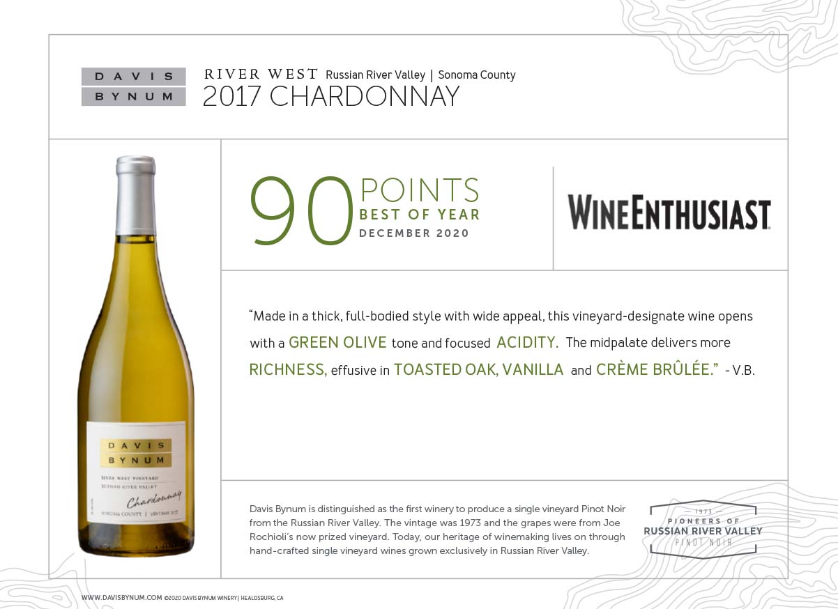 2017 River West Chardonnay 90 Points - Wine Enthusiast Thumbnail