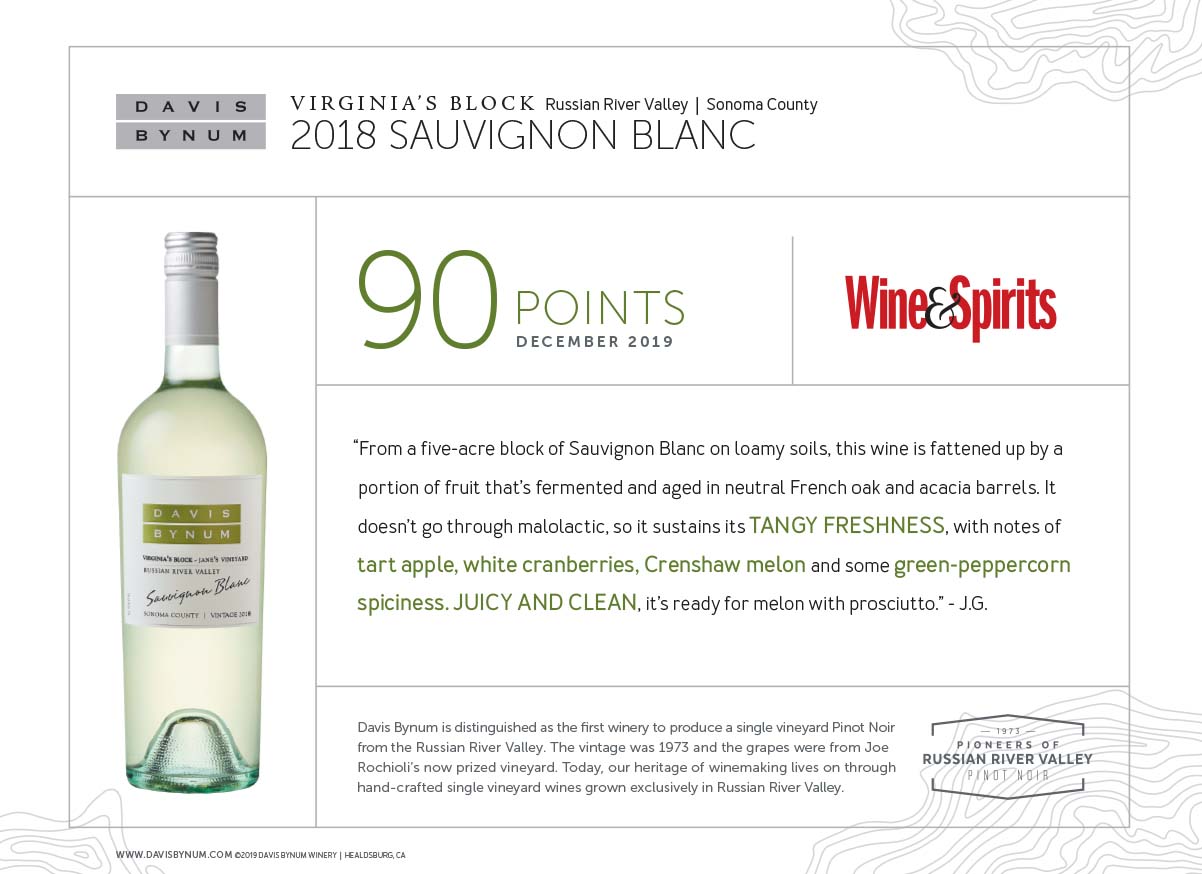 2018 Virginia's Block Sauvignon Blanc 90 Points - Wine & Spirits Thumbnail
