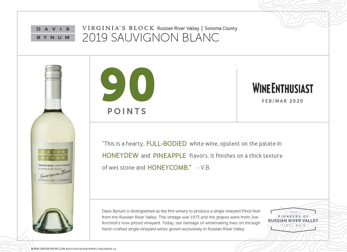 2019 Virginia's Block Sauvignon Blanc 90 Points - Wine Enthusiast Thumbnail