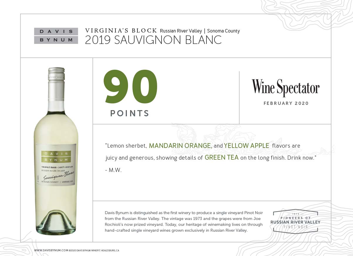 2019 Virginia's Block Sauvignon Blanc 90 Points - Wine Spectator Thumbnail